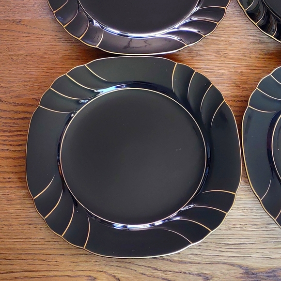 Wave Golden Black Dinner Plates Gallery Collections by Ranmaru - Picture 4 of 9